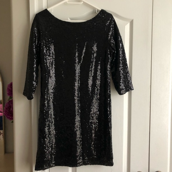 Smart Set Dresses & Skirts - Black Sequin 3/4 Sleeve Party Mini Dress